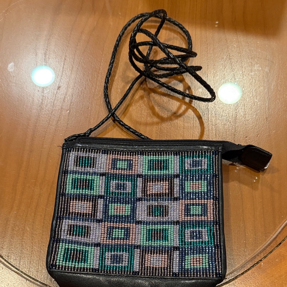 Brighton Black and Green Geometric Crossbody Bag